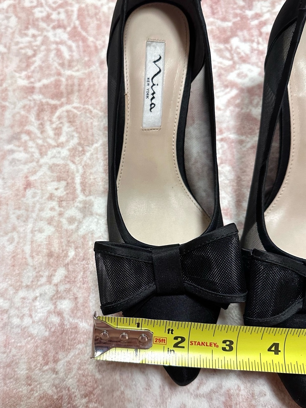 Nina 🖤 Satin & Sheer Bow Pointed Heels - Picture 10 of 10